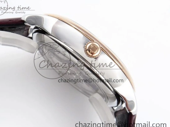 0223 Minimalist De Ville Power Reserve RG MKF 1:1 Best Edition RG Textured Dial on Brown Leather Strap A 7749